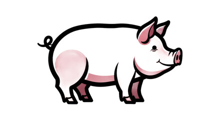 Cute cartoon pig illustration