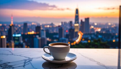 Sunrise Cityscape Coffee