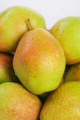 Fresh Golden Chinese Pears from Shanxi Province with Water Droplets - Sweet Crisp Fruit