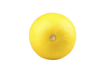 Yellow Honeydew Melon from Gansu Shaanxi China Fresh Sweet Fruit Isolated White Background Bottom View