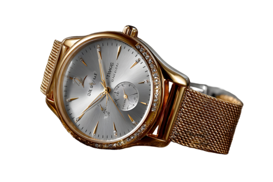 Elegant gold watch with diamonds, timeless luxury for sophisticated individuals, a symbol of achievement