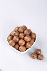 Premium Macadamia Nuts in White Bowl - Imported Yunnan Nuts with Rich Cream Flavor
