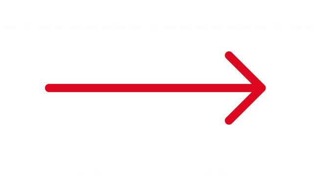 Simple red straight arrow drawing animation (white background)