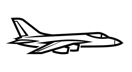 Military jet outline silhouette