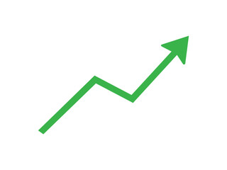 Green Upward Trending Arrow Graph on Transparent Background