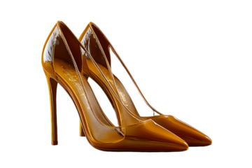 Stunning patent leather high heels radiate elegance and style for a modern fashion statement