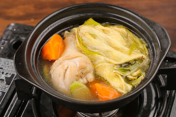 Traditional Chinese Chicken Lemongrass Soup with Vegetables in Clay Pot - Zhaoqing Style Healthy Cooking