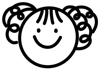 Smiling Girl with Pigtails