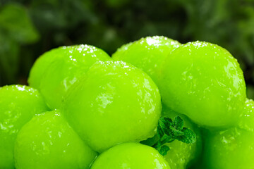 Fresh Green Jade Honeydew Melon Slices with Water Droplets - Healthy Organic Fruit Showcase