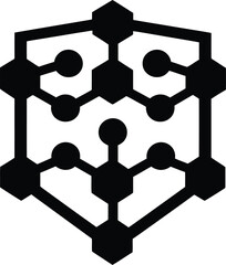 Abstract network connection logo icon design for technology business and science company identity vector graphic 