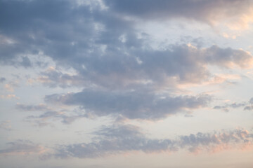 Beautiful Blue and White Cloudy Sky Natural Background