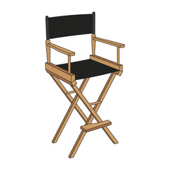 Kids drawing Cartoon Vector illustration Director's chair icon Isolated on White Background