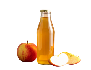 Organic Apple Beverage with Whole and Sliced Apples
