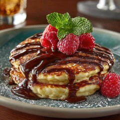 Pancakes with Chocolate and Berries