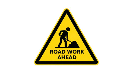 Road work ahead sign graphic