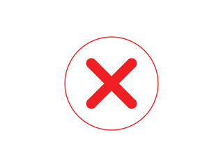 Red Cross Mark in White Circle on transparent background