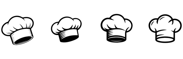 Cooking Chef Heat Black and white vector set and outline drawing vector illustration in cartoon style