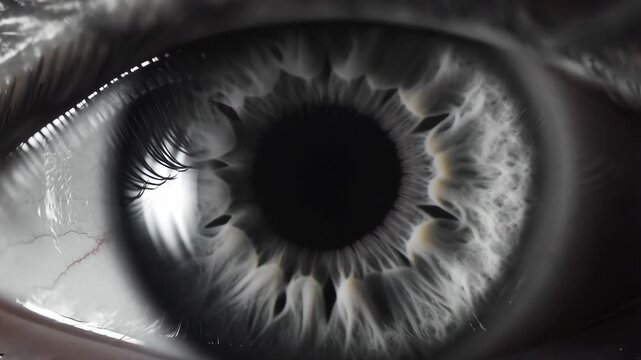 Human eye dilating and contracting, montage sequence