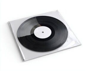 Fototapeta premium Vinyl Record Sleeve Mockup Template for Blank Album Cover Design