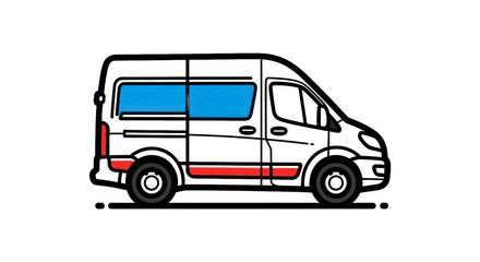 Simple outline van illustration