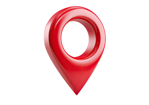 Glossy red map pin icon