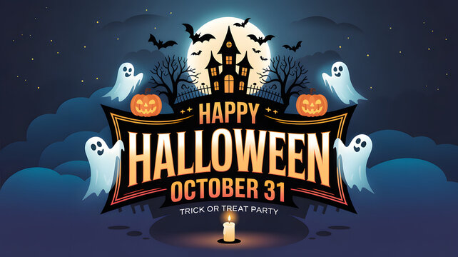 halloween background with haunted house