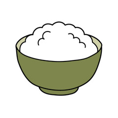 vector illustration of a bowl of rice