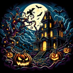 halloween background with pumpkin