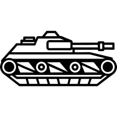 Obraz premium Bold military tank side view vector vehicle army