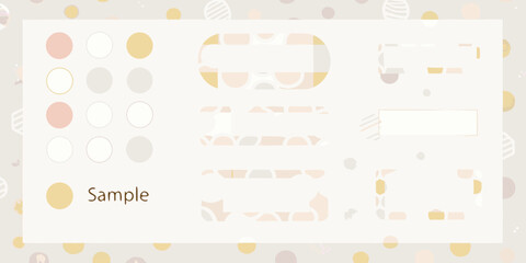 Soft pastel color palette and abstract shapes for design elements and backgrounds