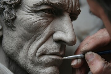 Wax Sculpture: Sculptor Crafting Precise Figurine Likeness in Finest Detail