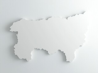 Fototapeta premium Abstract White Map Outline on Light Background, Minimalist Design