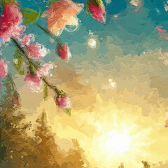Various oil paintings, flowers, cottages, roses, peonies, lakes, rabbits, strawberries, mushrooms,...