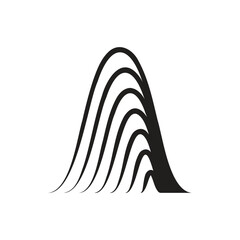 Black and White Gaussian Curve Progression 