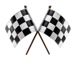 Race event finish flags display sports arena graphic design bright isolated on transparent background
