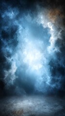 Majestic night sky, a breathtaking vista of stars and clouds in deep blue dark.