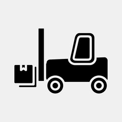 Icon forklift. Export import elements. Icon in glyph style.