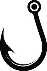 fishing hook icon silhouette vector illustration