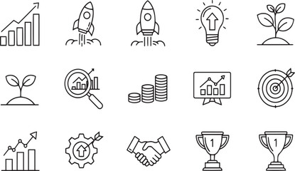 Fototapeta premium set of icons for business