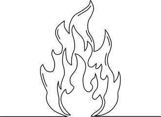 Striking outline of blazing fire, perfect for adding a touch of passion to your designs, conveying energy, transformation, or powerful emotion in your creative projects
