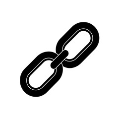 Two interlocked chainlinks on transparent background silhouette