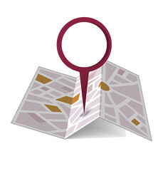 Map with Location Pin Transparent PNG | Navigation GPS Marker Icon