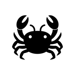 Silhouette of a crab art on transparent background