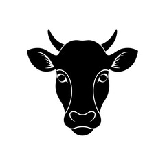 Silhouette of a cow head on transparent background