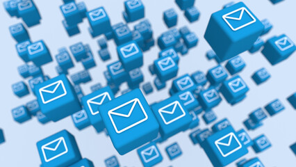 メールが整理できていない様子をイメージした背景