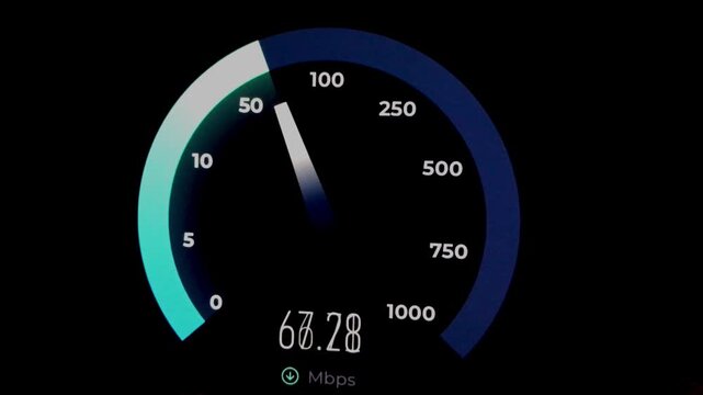 Internet speed test on smartphone 