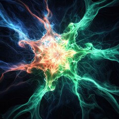 Colorful Abstract Swirling Patterns with Glowing Energy Effects