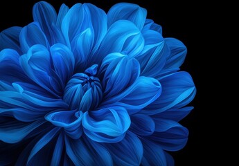 Obraz premium Vibrant Blue Flower Bloom Against Dark Background