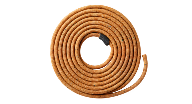 Brown rope in a spiral pattern on black shows texture. Use for product photography, UI design, or poster creation.