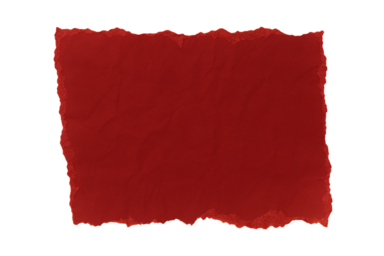 Torn red paper textured background with rough edges for creative design and artistic presentations